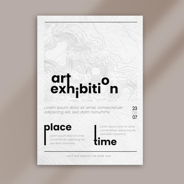 艺术线条等高线海报设计模板