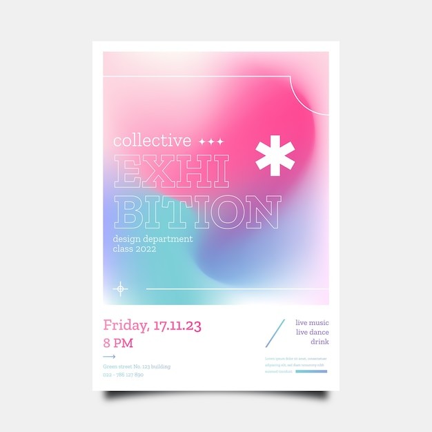 柔和彩色渐变海报设计模板