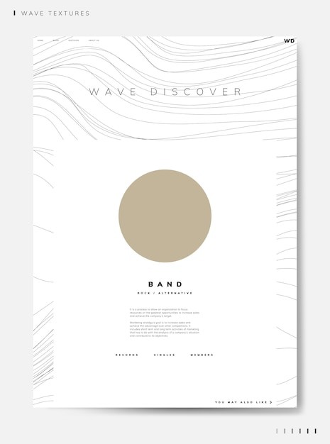 波浪线条抽象海报设计模板