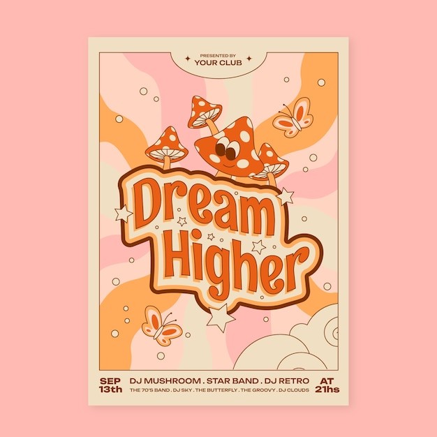 复古美式卡通风格海报设计模板