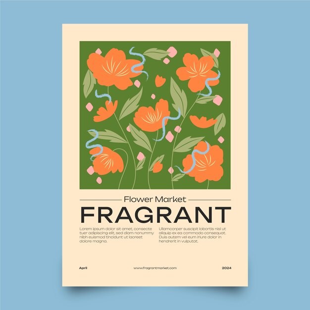 手绘花朵花店海报设计模板