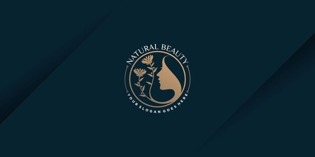 美容院spa女人侧脸标志logo