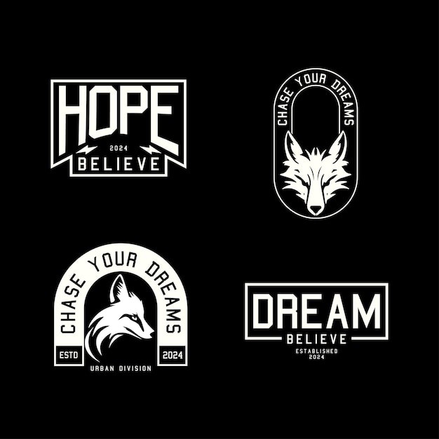 T恤印花狐狸头标志logo