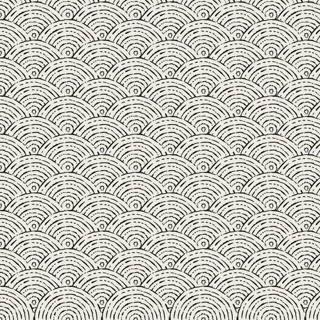 中国风中式青海波鱼鳞纹花纹