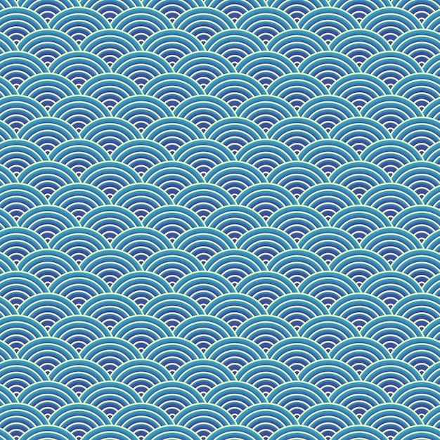 中国风中式青海波鱼鳞纹花纹