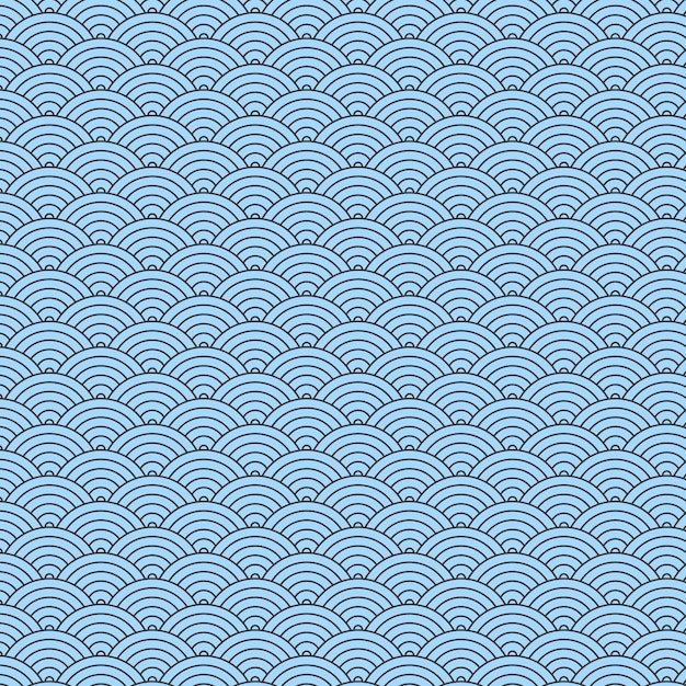 中国风中式青海波鱼鳞纹花纹