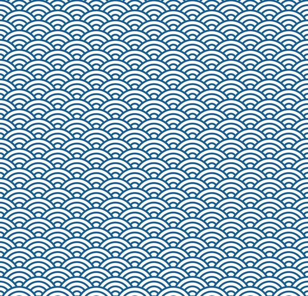 中国风中式青海波鱼鳞纹花纹