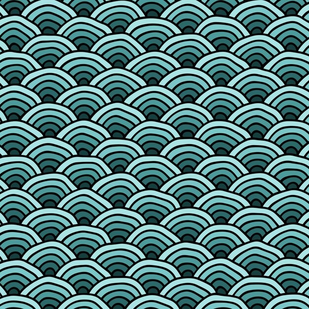 中国风中式青海波鱼鳞纹花纹