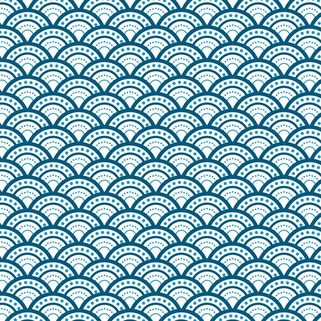 中国风中式青海波鱼鳞纹花纹