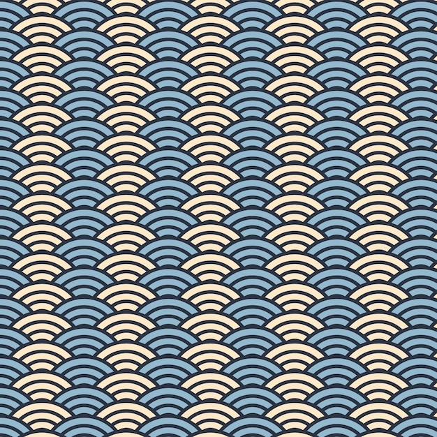 中国风中式青海波鱼鳞纹花纹