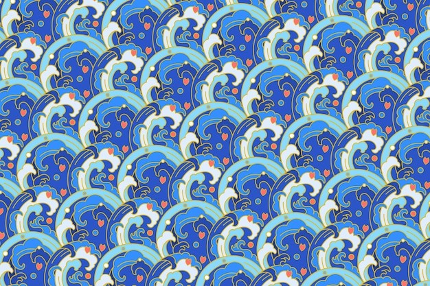 中国风中式青海波鱼鳞纹花纹