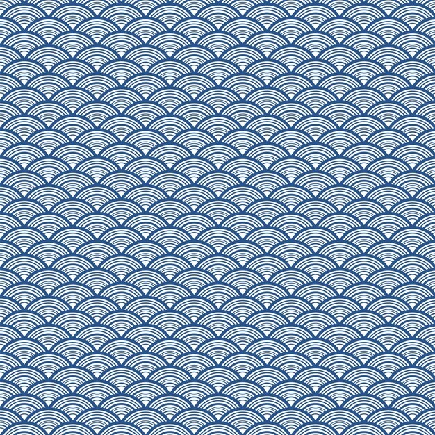 中国风中式青海波鱼鳞纹花纹