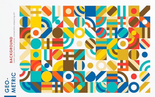 马赛克抽象平面几何构成图形花纹