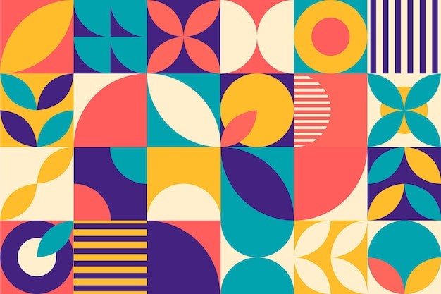 马赛克抽象平面几何构成图形花纹