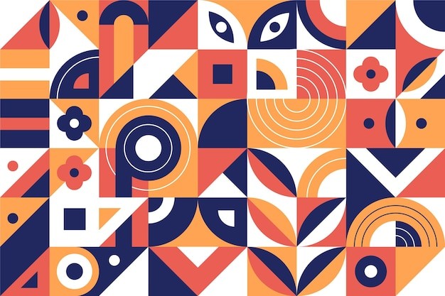 马赛克抽象平面几何构成图形花纹