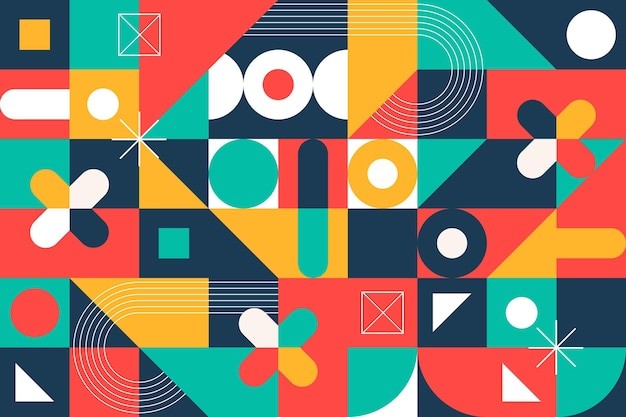 马赛克抽象平面几何构成图形花纹