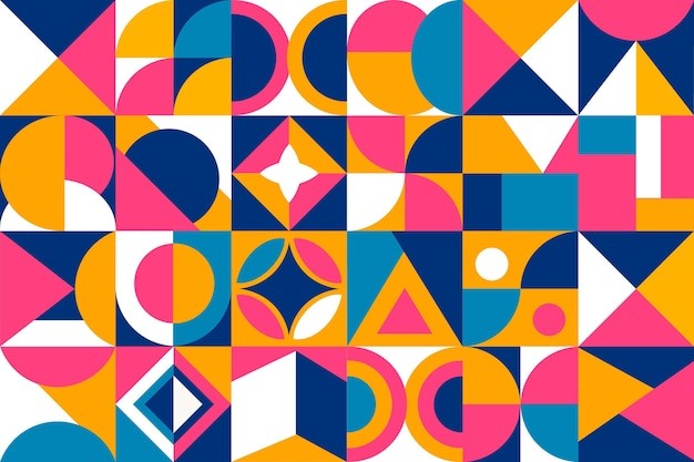 马赛克抽象平面几何构成图形花纹