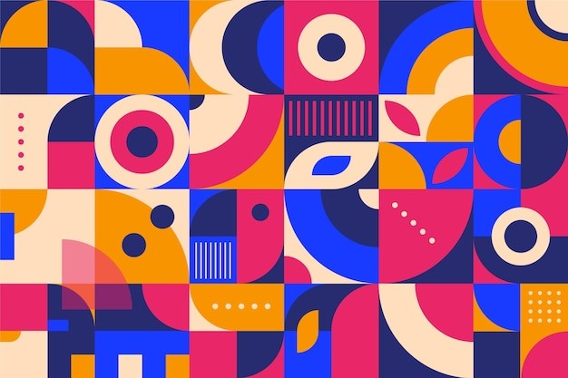 马赛克抽象平面几何构成图形花纹