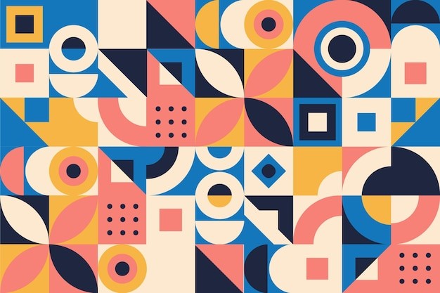 马赛克抽象平面几何构成图形花纹