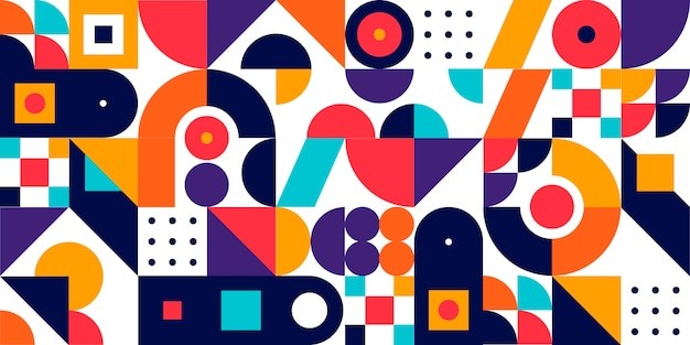 马赛克抽象平面几何构成图形花纹