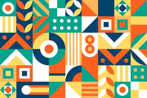 马赛克抽象平面几何构成图形花纹