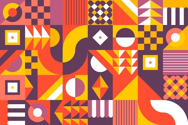 马赛克抽象平面几何构成图形花纹