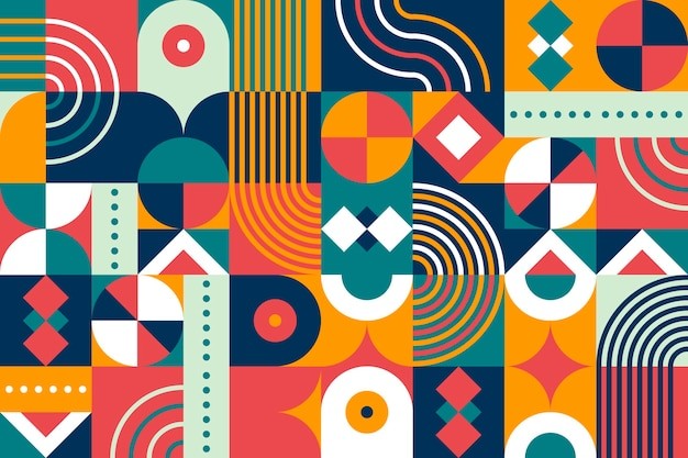 马赛克抽象平面几何构成图形花纹