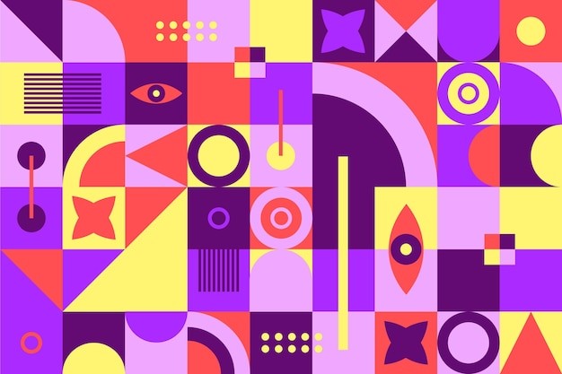 马赛克抽象平面几何构成图形花纹