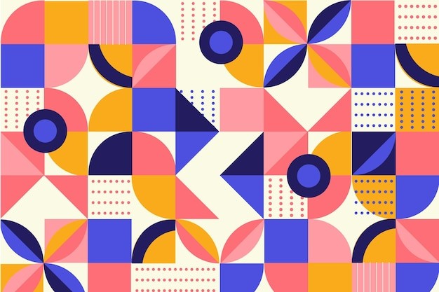 马赛克抽象平面几何构成图形花纹