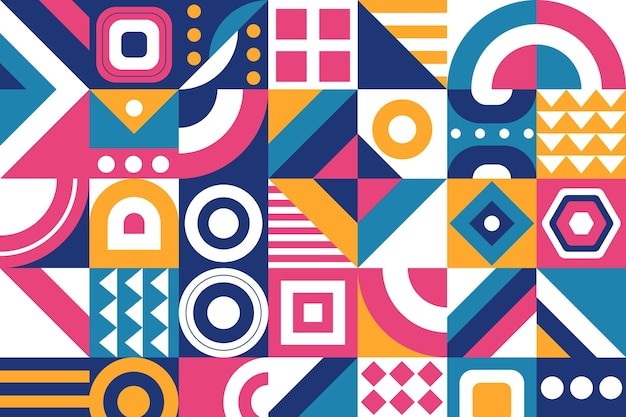 马赛克抽象平面几何构成图形花纹