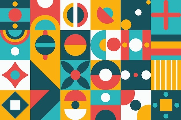 马赛克抽象平面几何构成图形花纹