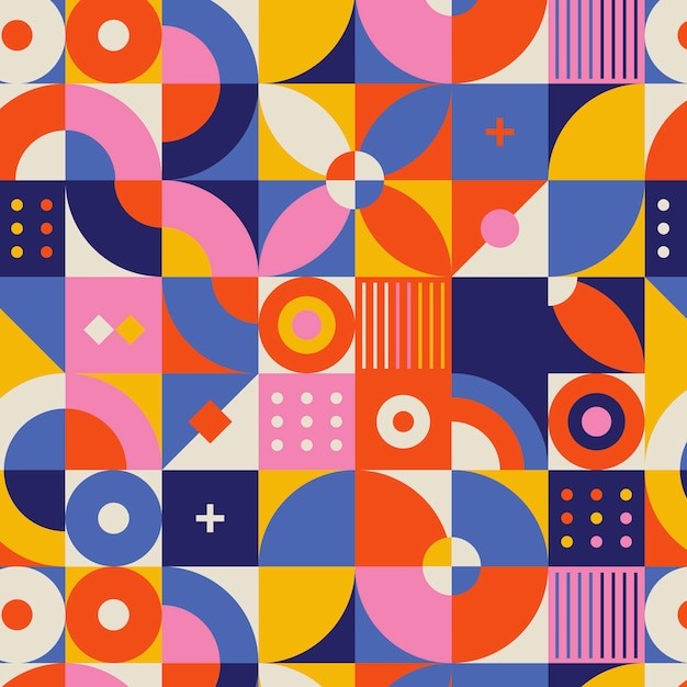 马赛克抽象平面几何构成图形花纹