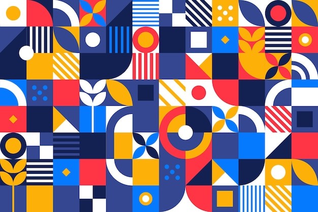 马赛克抽象平面几何构成图形花纹