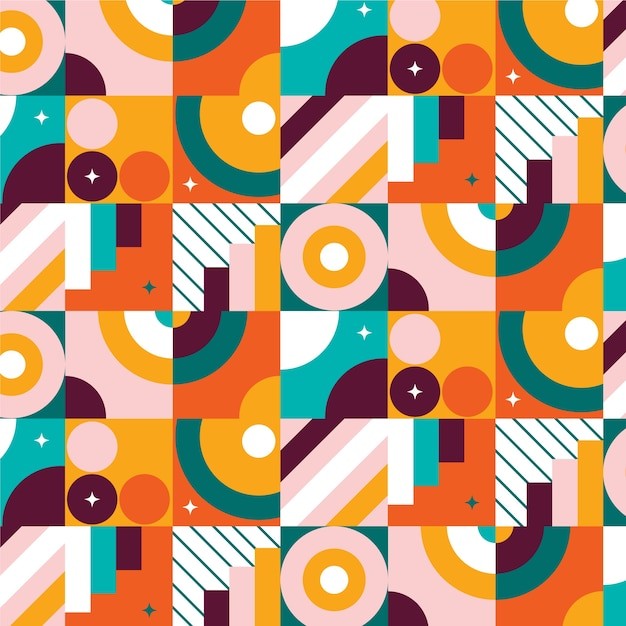 马赛克抽象平面几何构成图形花纹