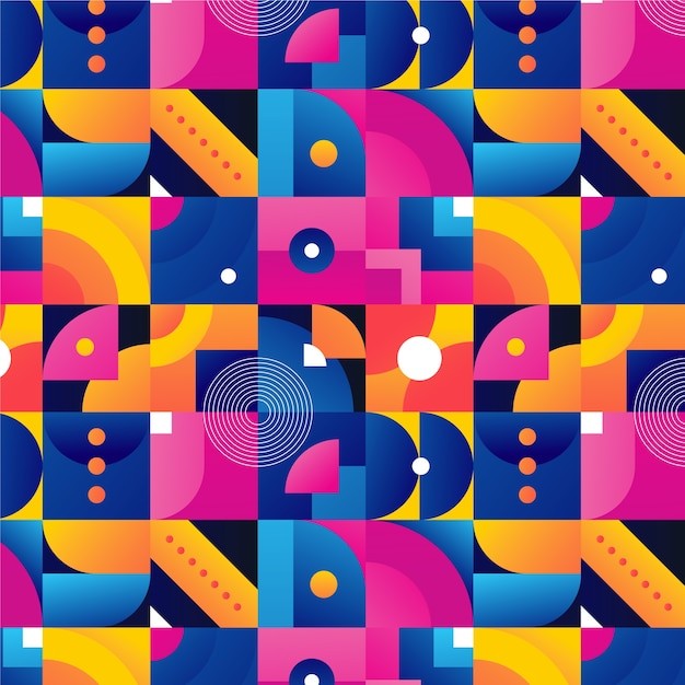 马赛克抽象平面几何构成图形花纹