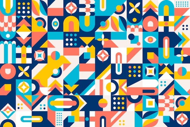 马赛克抽象平面几何构成图形花纹