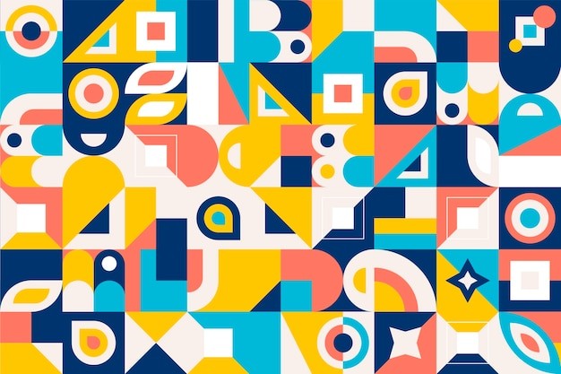 马赛克抽象平面几何构成图形花纹