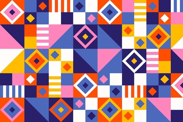 马赛克抽象平面几何构成图形花纹