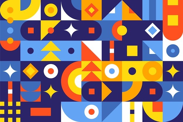 马赛克抽象平面几何构成图形花纹