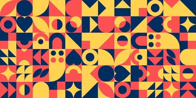 马赛克抽象平面几何构成图形花纹