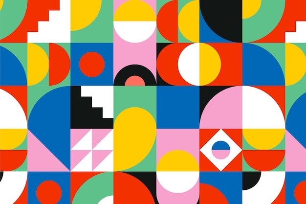 马赛克抽象平面几何构成图形花纹