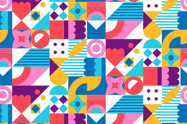 马赛克抽象平面几何构成图形花纹