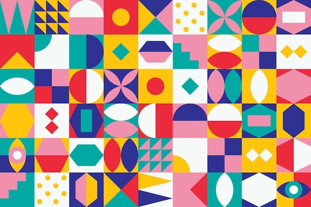 马赛克抽象平面几何构成图形花纹