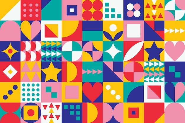 马赛克抽象平面几何构成图形花纹