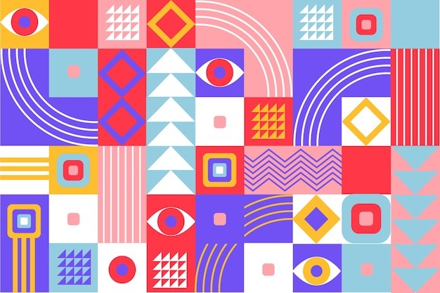 马赛克抽象平面几何构成图形花纹