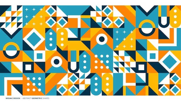 马赛克抽象平面几何构成图形花纹
