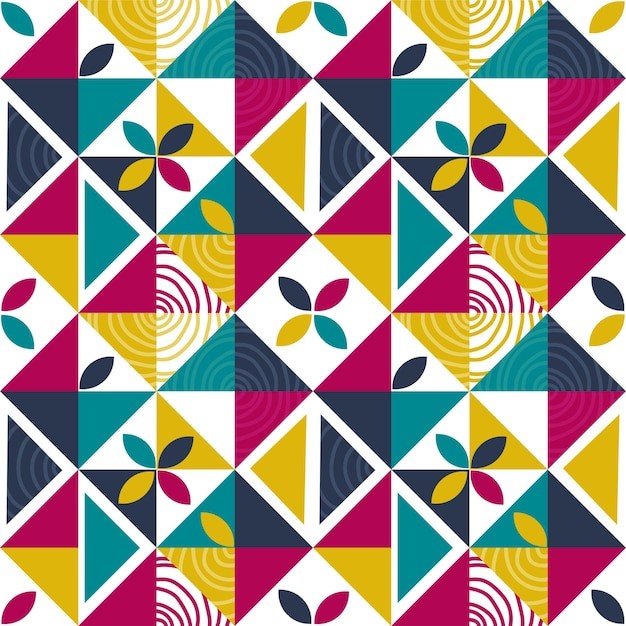 马赛克抽象平面几何构成图形花纹