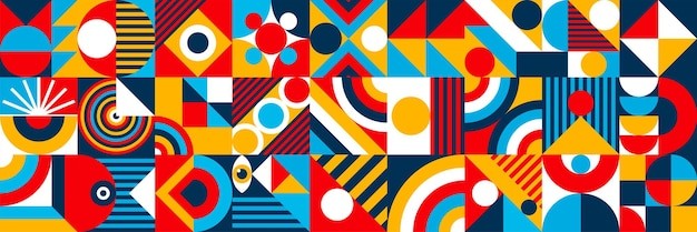 马赛克抽象平面几何构成图形花纹