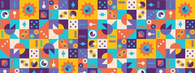 马赛克抽象平面几何构成图形花纹