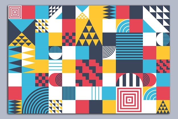 马赛克抽象平面几何构成图形花纹